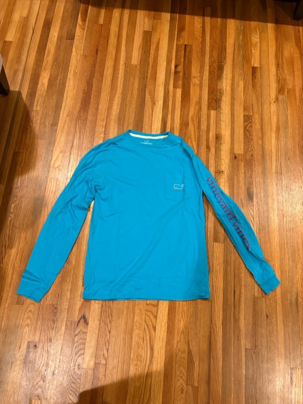 Vineyard Vines Men's Long-Sleeve  Tee - Bright Turquoise Blue